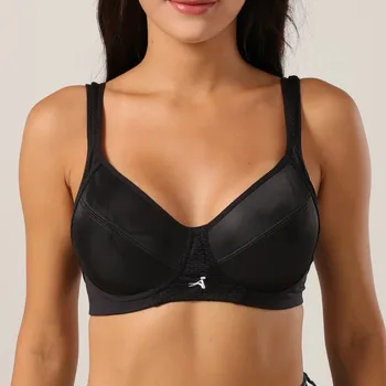 

Women Bra Thin Cup Breathable Quick Dry Unlined Shockproof Gym Fitness Sports Brassiere Tops Cross Strap Black 90 E Dropshipping