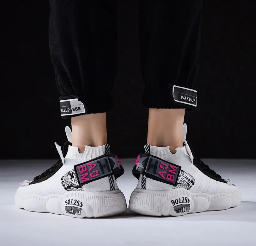 Hot Selling Brand New High Quality Men's Breathable Casual Shoes Fashionable flying Weave Breathable Sneaker flat Shoes