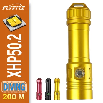 

200M xhp50.2 Diving flashlight Underwater lamp led torch l2 rechargeable flash light 18650 26650 hunting waterproof Fill light