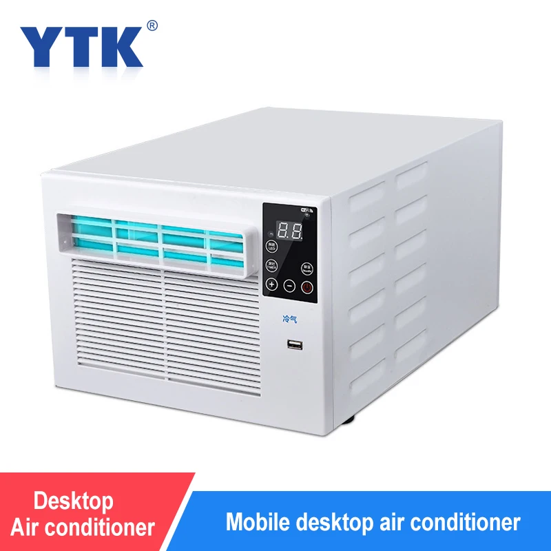 220V/110V Portable Small Desktop Air Conditioner USB Refrigeration Air Conditioner With Remote Control LED Control Panel