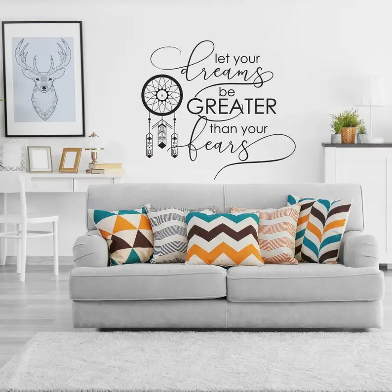 

Inspirational Wall Decal Quote Wall Sticker Let Your Dreams Be Greater Than Your Fears Vinyl Art Home Decor Wall Stickers Z238