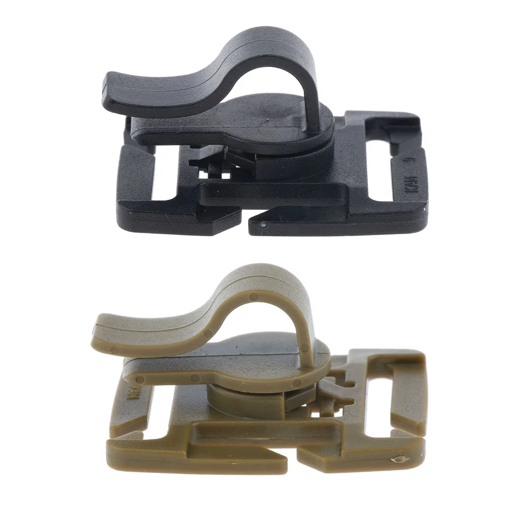 Hydration Pack Water Bladder Drinking Tube MOLLE Webbing Clip Holder Plastic Dia. 8-10 mm