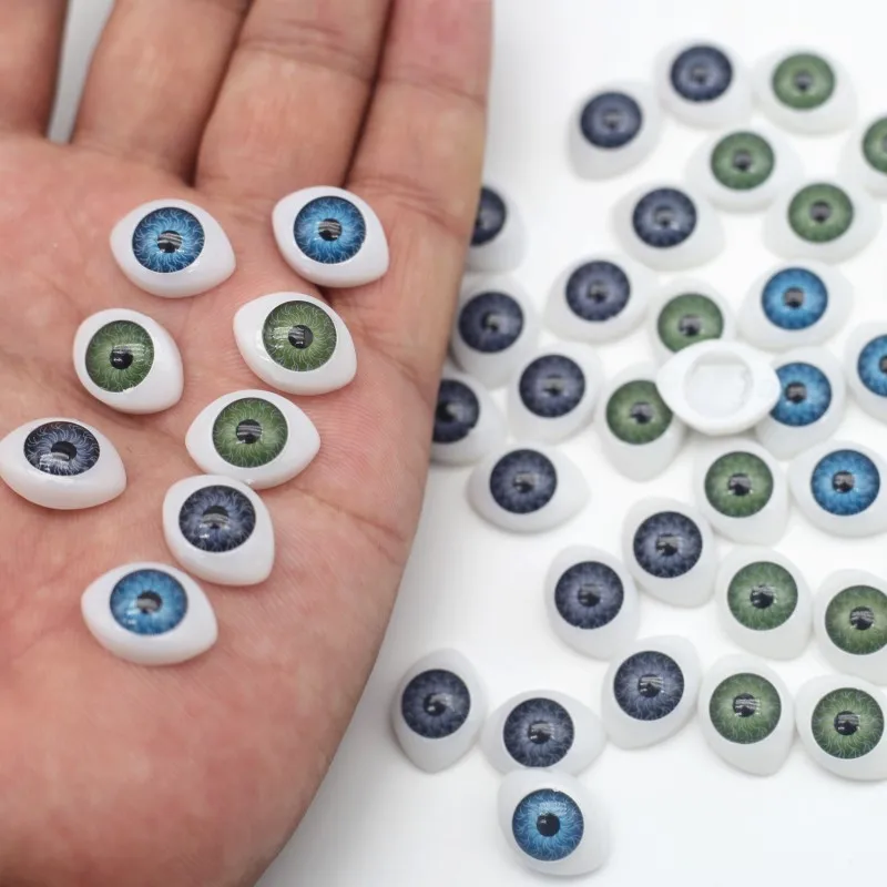 Oval Blood Silk Plastic Glass Toy Eyes 12*16mm Self-Adhesive Patch