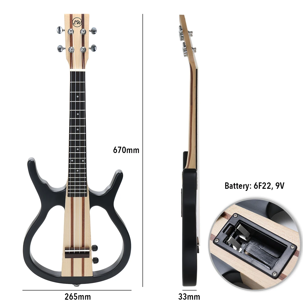 

New Rich Timbre Ukulele 4 Strings 26in Acoustic Electric Little Guitar Connect the Earphone and Speaker Ukulele for Performance