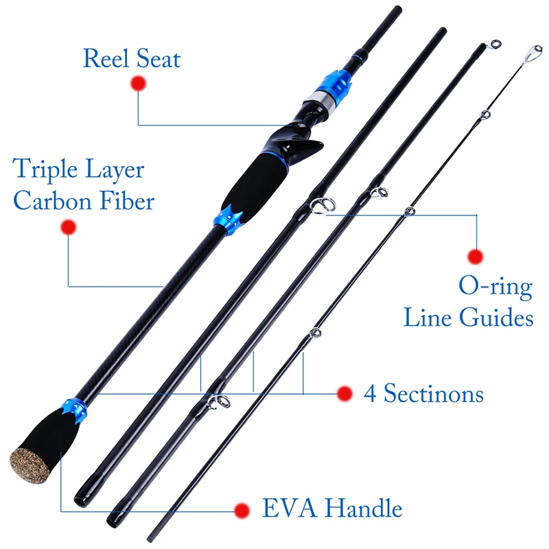Sougayilang Portable Fishing Tackle Rod Bag Combo 4 Section Carbon Fiber Baitcsting Rod 10BB Reel Fishing Line Lures Hooks Combo Sougayilang Portable Fishing Tackle Rod Bag Combo 4 Section Carbon Fiber Baitcsting Rod 10BB Reel Fishing Line Lures Hooks Combo