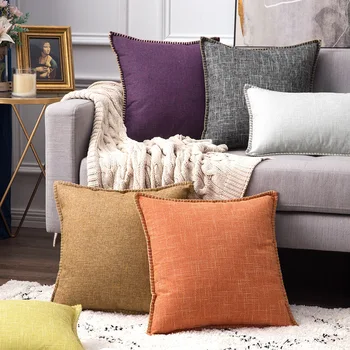

Nordic Cushion Cover 10 Color Optional Pillow Case for Seat Bed Living Room Decorative Pillows Cotton Linen Throw Pillow Covers