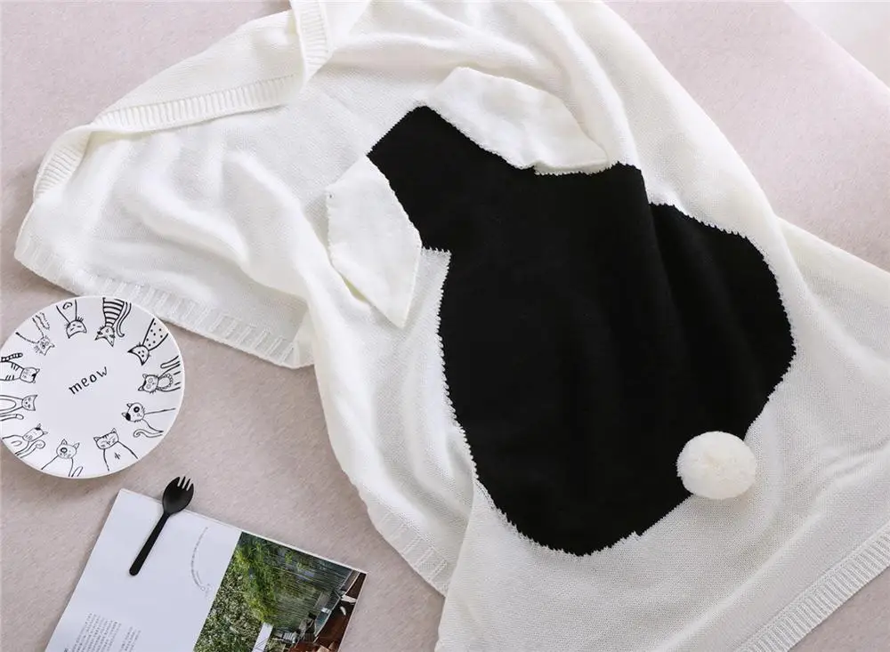 

Lovely Bunny Pattern Knitted Children's Blanket 70X100 Multiple Colors Available Plain Blanket