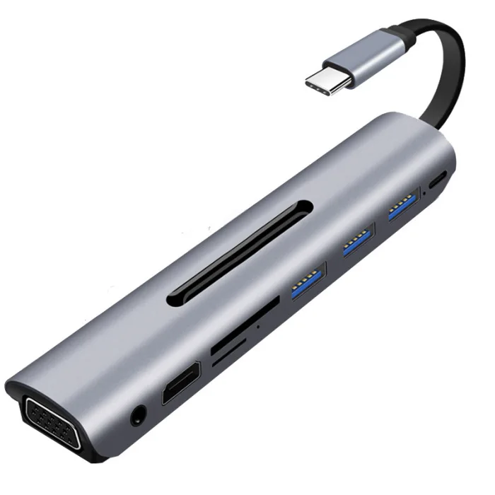 Многофункциональный USB-C к HDMI VGA разъем аудио адаптер для ПК компьютера ноутбука VDX99