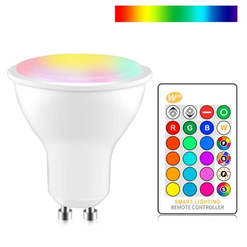 

RGB led lamp 8w gu10 led bulb light 220v 110v dimmable home decoration lighting color change lamp cup spotlight IR control