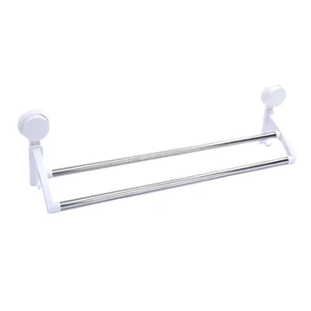 

Towel Bar Double Layer Towel Rack Bathroom Kitchen Wall-Mounted Towel Rack Holder