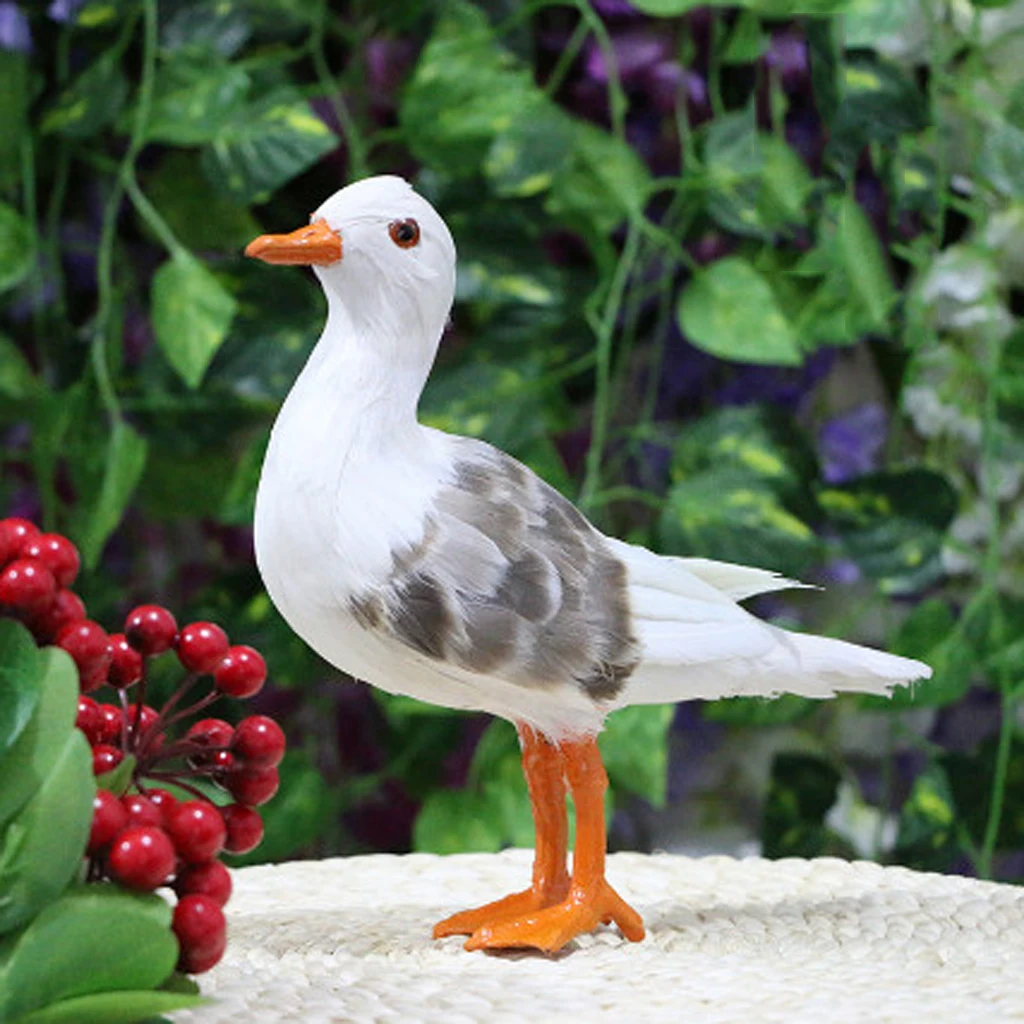 Simulated Artificial Feathered Seagull Sea Birds Garden Lawn Patio Tree Decor Ornaments Photo Props