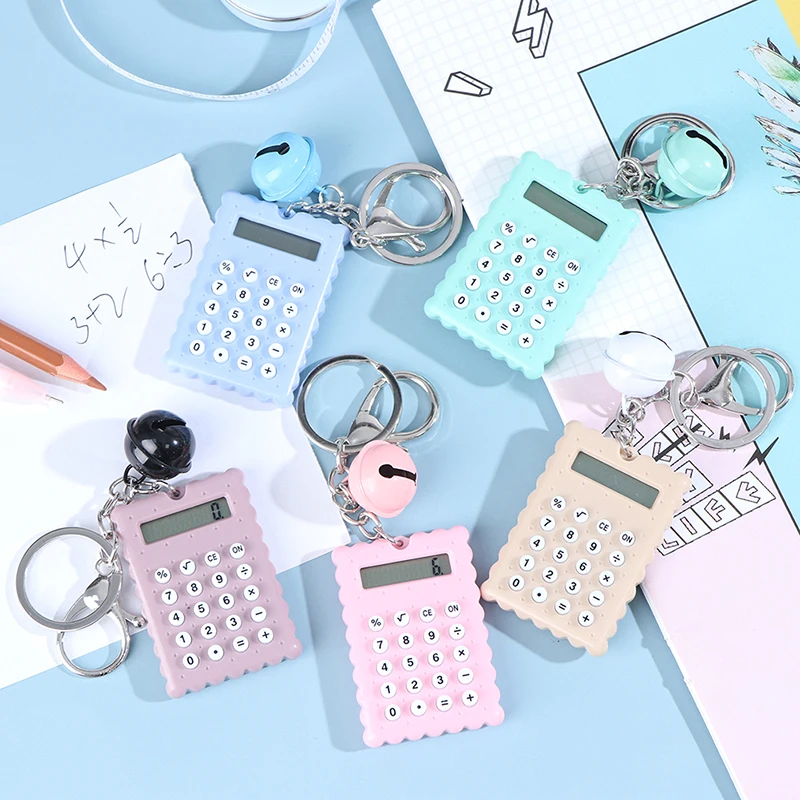 1pc Portable Kawaii Mini Calculator Pocket Size 8 Digits Display Cartoon Mini Ultra-thin Button Cute Calculator School Supplies
