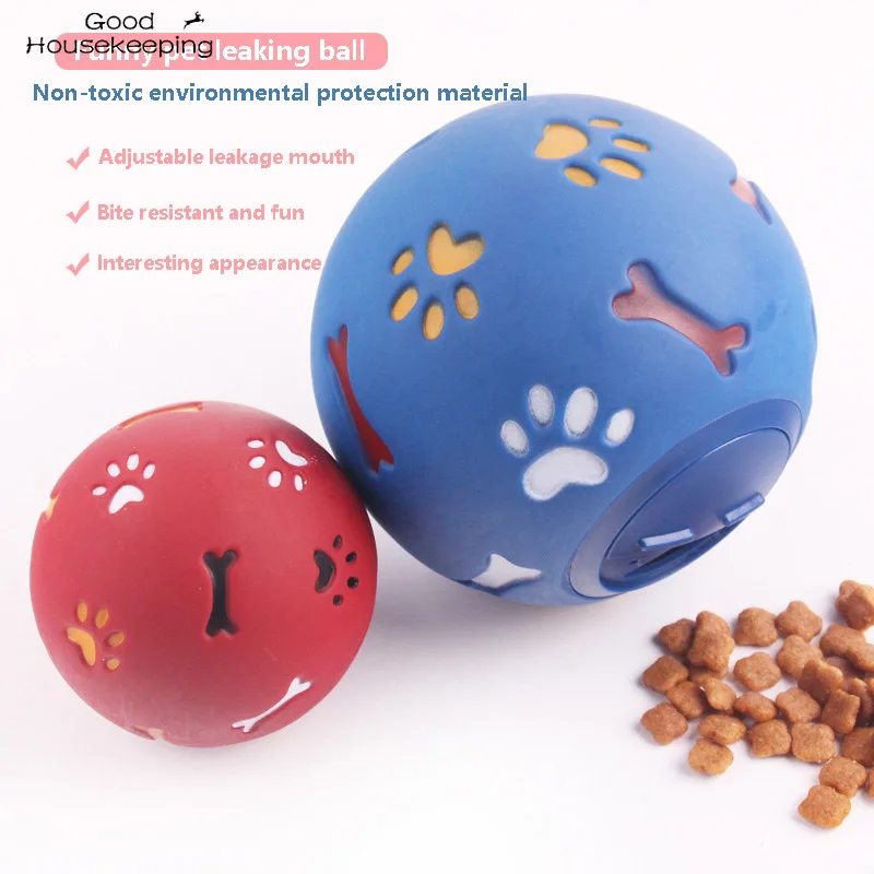 Bola de comida elástica con fugas para Juguetes para perros, juguete interactivo de entrenamiento masticar para perros, bolas de Limpieza de dientes para cachorros, productos para mascotas