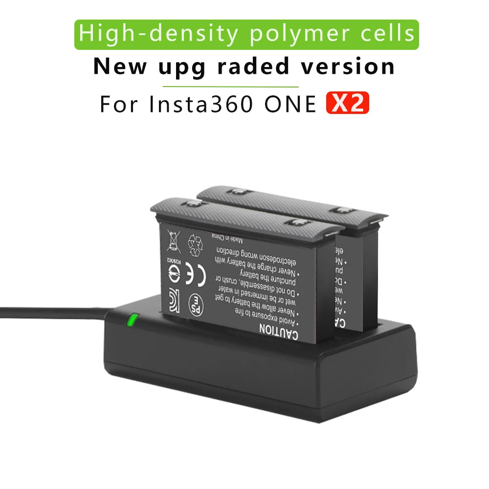 Universal para Insta Universal de 1800mah para Câmera Carregador de 2 Bateria Baterias 360 x 2 Action Câmera Insta360 One x2 - Image 4