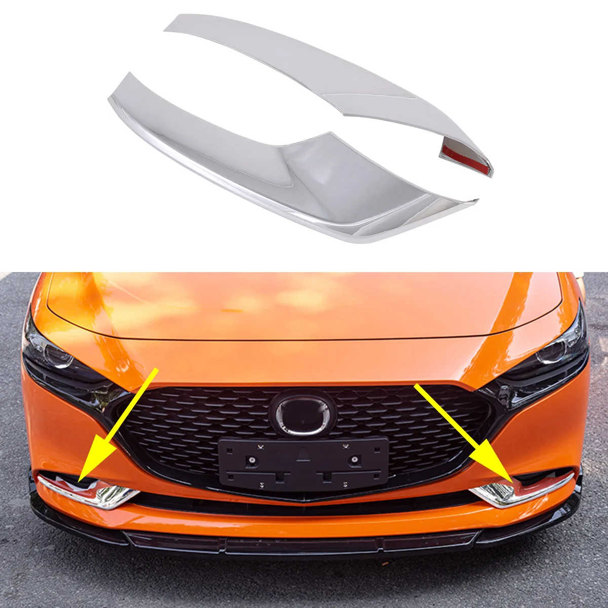 Front Fog Light Decorative Cover Trim Fit For Mazda Axela 3 Sedan 2019 2020 Chrome Foglight Molding Protector Accessories | Автомобили и