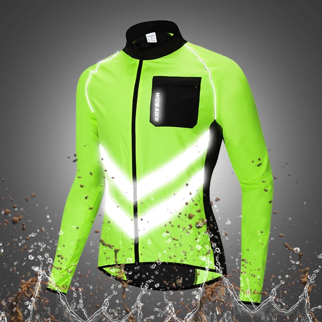 WOSAWE Reflective Cycling Jackets Men Breathable Waterproof Lightweight Rain Windbreaker Coat Bicycle Cycle MTB Bike Clothing BL218