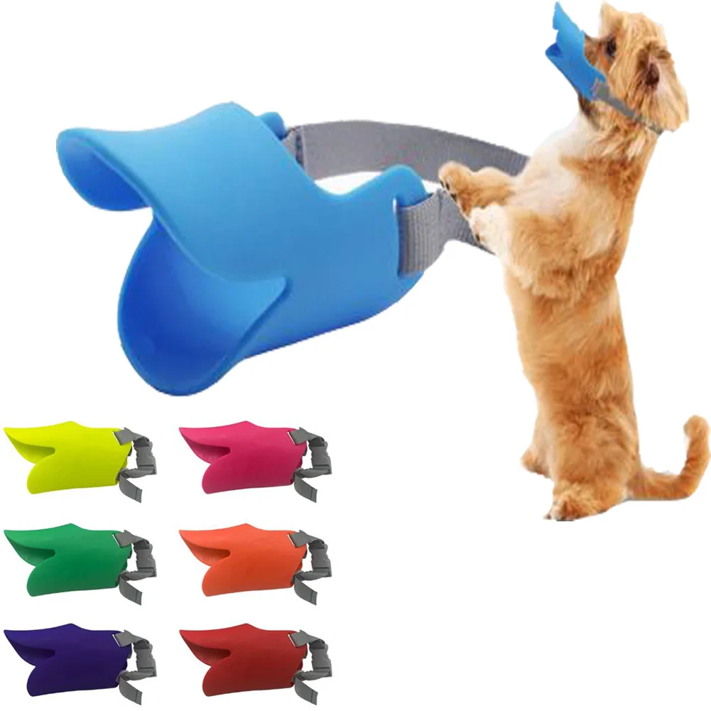 Adjustable Dog Muzzle Cute Duck Shape Muzzles For Small Dogs Puppy Mouth Mask Bark Bite Stop Anti-bite Pet Supplies Collar | Дом и сад