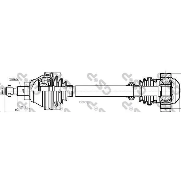 Привод В Сборе Audi A3/Skoda Octavia/Vw Golf/Bora 1.9td-2.8 98- Лев. 261123 GSP арт. 261123