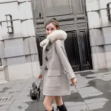 Зимнее шерстяное пальто средней длины в Корейском стиле для студентов, новинка, шерстяная куртка средней длины