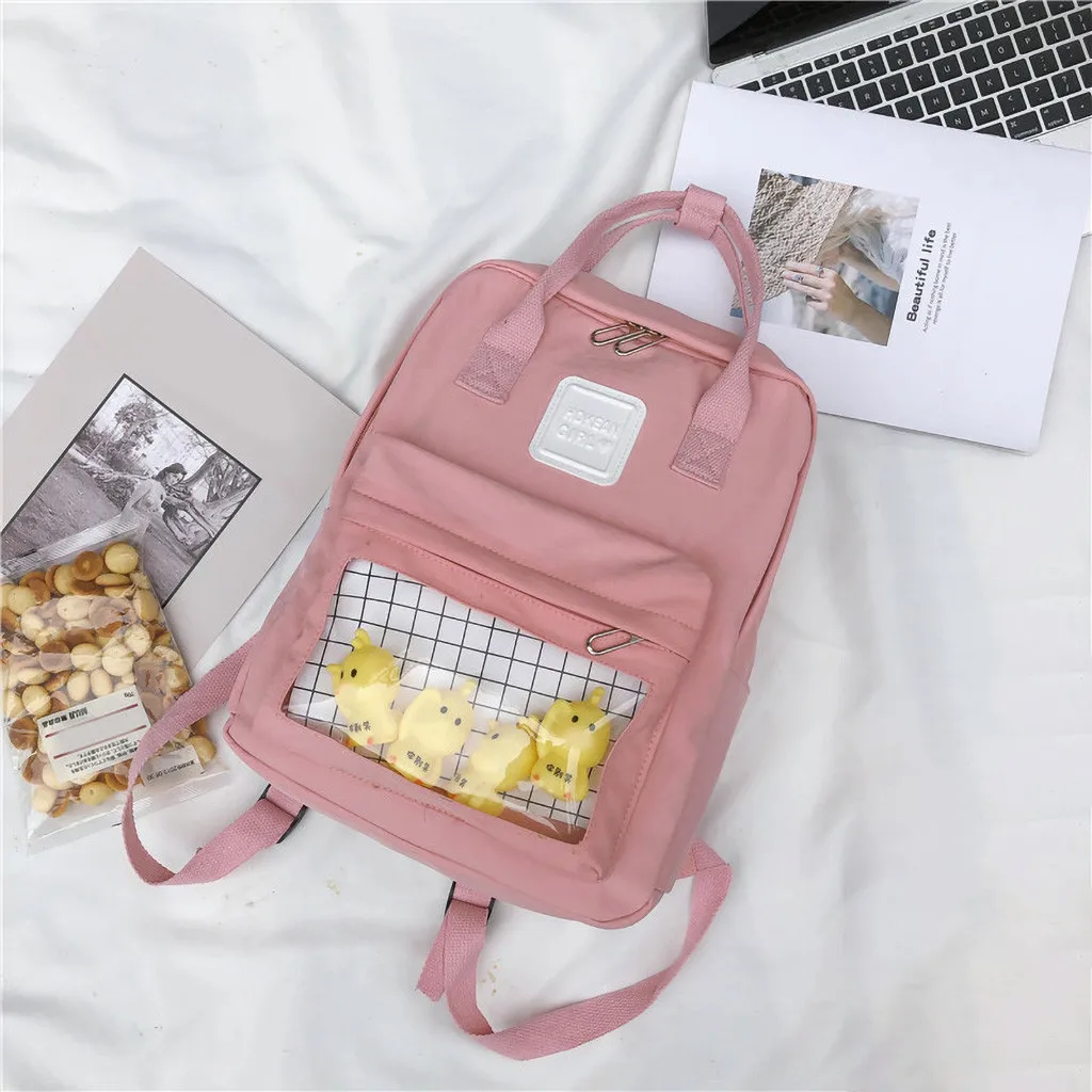 Большой емкости школьные сумки для девочек-подростков Kawaii животные шаблон молния портативный пакет Молодежный Открытый путешествия Back Pack Sac