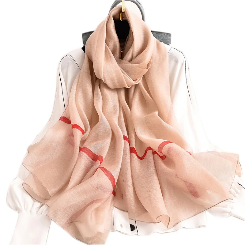 Роскошный брендовый мягкий однотонный шарф из натурального шелка для женщин оверсайз длинный бандана женский фуляр большой длинный платок Новинка 180*70 см