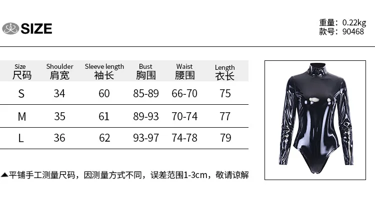 Women Sexy Black Bodycon Bodysuit Zipper PU Leather Jumpsuit Ladies Slim Long Sleeves Bodysuits Rompers Body Mujer Overalls