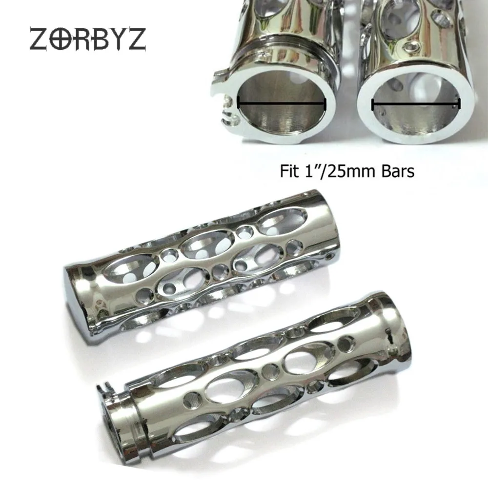 ZORBYZ " дюймов 25 мм хромированная полая Заготовка алюминиевый руль ручные ручки рукоятки подходит для Yamaha Harley Honda Kawasaki