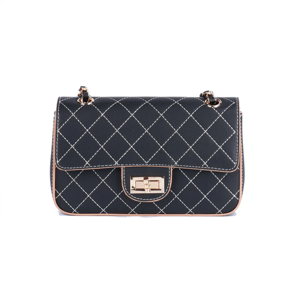 

New Style Spring And Summer WOMEN'S Bag Fragrant Wind Rhombus Chain Fashion Korean-style Versatile Retro Shoulder Cross-body WOM