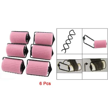 

6 Pcs Light Pink Sponge Roller DIY Hair Styling Curler