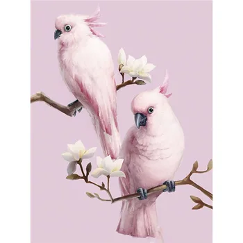 

New Animal 5D Diamond Painting Pink Parrot Diamond Embroidery Cross Stitch Full Rhinestone Mosaic birds Home Decor Gift