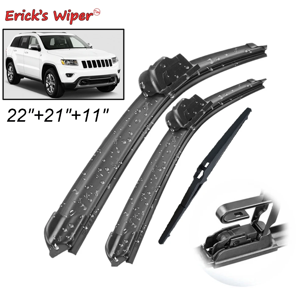 

Erick's Wiper Front & Rear Wiper Blades Set Kit For Jeep Grand Cherokee WK2 2013 - 2020 Windshield Windscreen Window 22"21"11"