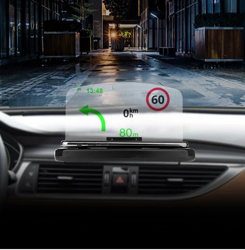 Универсальный Автомобильный gps HUD навигационный дисплей держатель для телефона с беспроводной зарядкой Противоскользящий коврик для IPhone huawei samsung