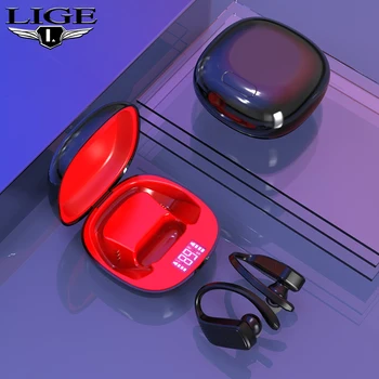 

LIGE Wireless Bluetooth Earphone Sports Waterproof Wireless Headphone Touch Control Noise ReductionTWS Earbuds Headsets With Mic