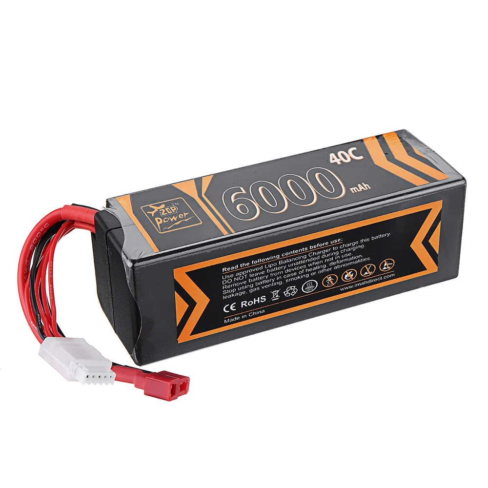 ZOP мощность 14,8 в 6000 мАч 40C 4S Lipo батарея T Разъем для RC HPI HSP 1/8 1/10 багги RC автомобиль грузовик осевой Scx10