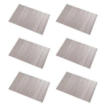 

6pcs Dustproof Stain Resistant Party Heat Insulation Washable PVC Waterproof Place Mats Set Durable Cross Woven For Dining Table