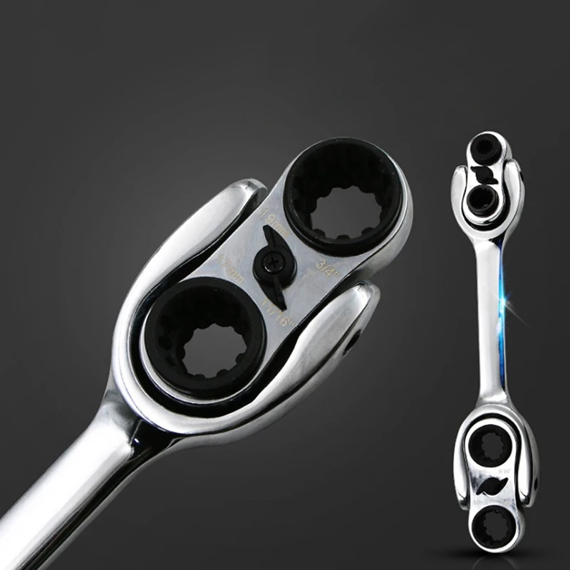 

34-in-1 Multi-function Ratchet Adjustable Wrench Double Head Positive And Negative Manual Multi-purpose Multi-standard Socket