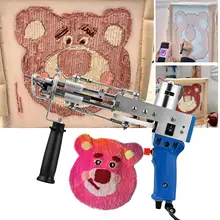 2 em 1 azul/rosa tufting arma corte pilha e laço pilha tapete elétrico armas tapete tecelagem máquina de tricô para diy 110v-240v