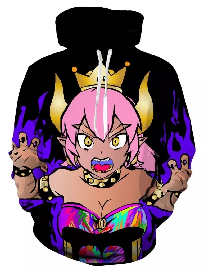 04 Bowsette Горячая новинка Толстовка настроить аниме 3D печать толстовки Мода пуловер с капюшоном топы для мужчин wo мужская одежда Прямая B-5 - Цвет: 04