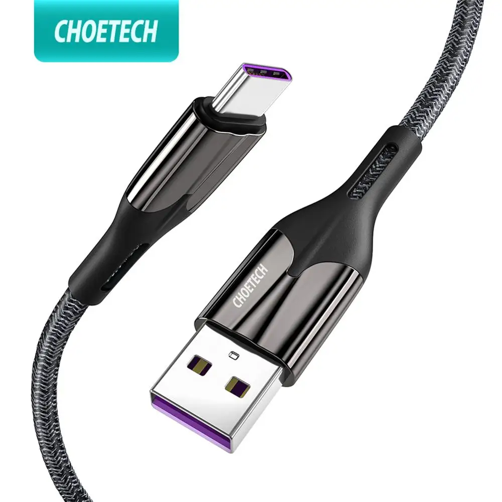 Кабель USB C CHOETECH 5A/40 Вт Сверхбыстрая Зарядка для Huawei Mate 30 Pro P20 быстрая зарядка