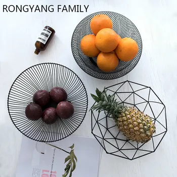 

Best Selling Nordic Minimalistic Geometric Iron Storage Tray Fruit Item Storage Basket Living Room Bar Shop Creative Decoration