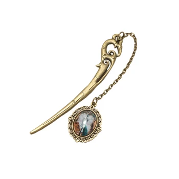 

With Pendant Elegant Students Stationery For Book Document Decoration Retro Bronze Gift Anti Rust Readers Vintage Bookmark Small