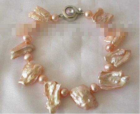 &gt&gt&gt&gt&gt&gtbaroque pink chiffon keshi reborn freshwater pearl bracelet | Украшения и аксессуары