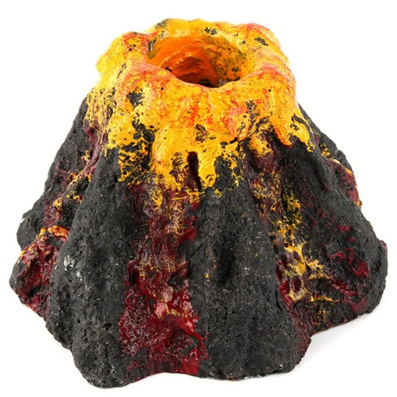 

Aquarium Fish Ornament Decor Aquarium Decoration Oxygen Pump Bubble Stone Pump Drive Aquarium Toy Simulation Volcano Shape