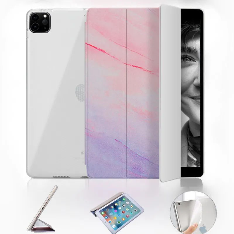 Умный чехол Funda для ipad pro 11 2020 2018 из искусственной кожи с мраморным рисунком 7 го