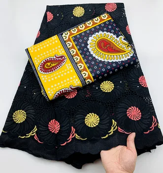 

Hot Sale African Cotton Swiss Voile Lace High Quality Swiss Voile Lace in Switzerland Cotton Lace Fabric with Wax fabric