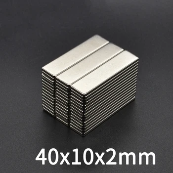 

5~100PCS 40x10x2 Super Strong Sheet Rare Earth Magnet Thickness 2mm Block Rectangular Neodymium Magnets N35 40x10x2mm 40*10*2 mm