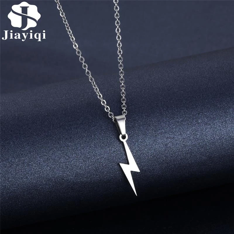 ruby pendant Lightning Pendant Necklace Chain 304 Stainless Steel Necklace for Women Men Party Ornament Jewelry Gift gold pendant for men