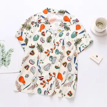 

Loose Print Casual Shirt Women's Shirts Ulzzang Japanese Kawaii Ladies Vintage Female Korean Harajuku Cute Clothes For Women