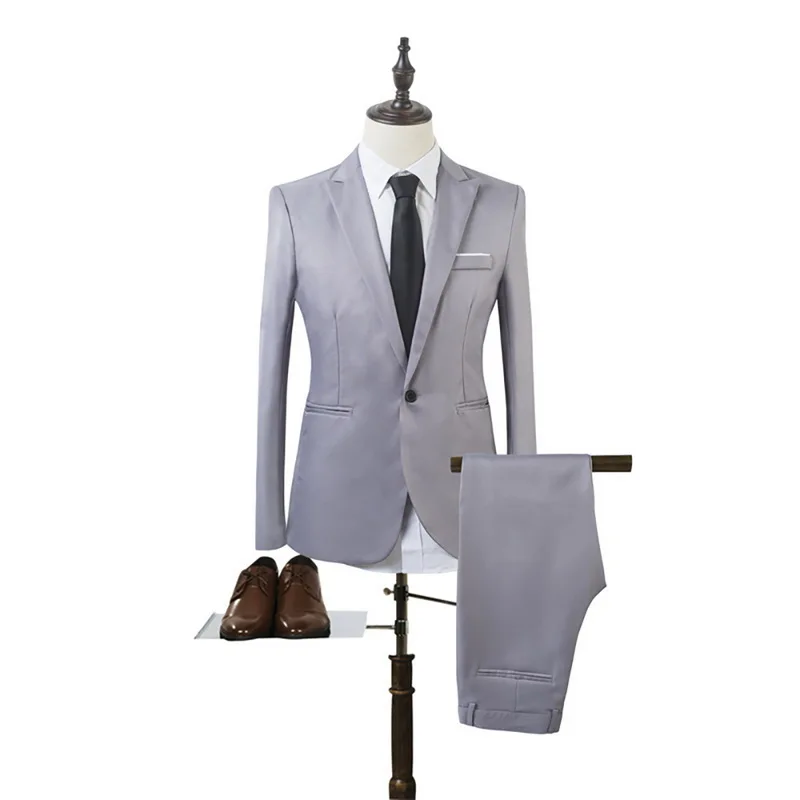 JODIMITTY2020, новинка, 2 предмета, деловой блейзер+ брюки, мужской костюм, наборы, осенняя мода, однотонный, тонкий, Свадебный комплект, винтажный, классический, мужской блейзер