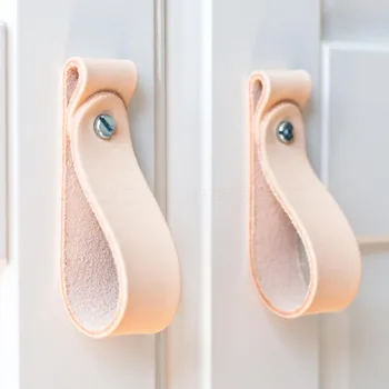 

Simple Leather Pull Northern European-Style Drawer Cabinet Door Handle Leather Handle Can Be Printed Logo